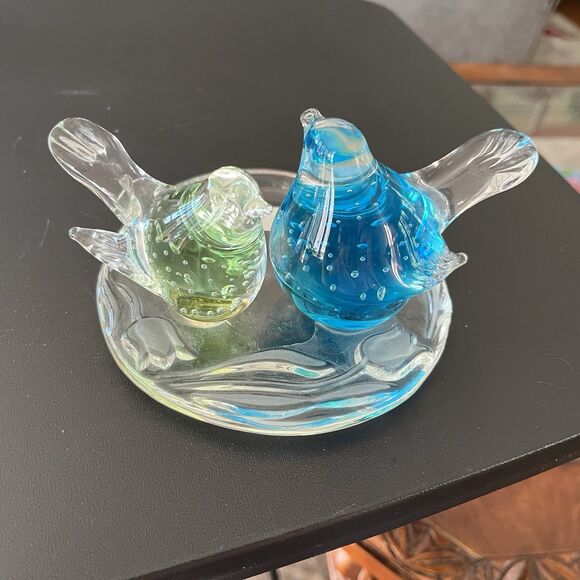 Partylite Birds of Spring Tealight Candle Holder Art Glass Bubbles Rare Retired - Picture 9 of 10